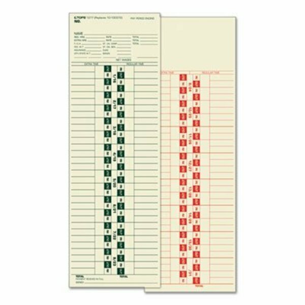 Tops Products TOPS, Time Card For Simplex, Semi-Monthly, 3 1/2 X 10 1/2, 500PK 1277